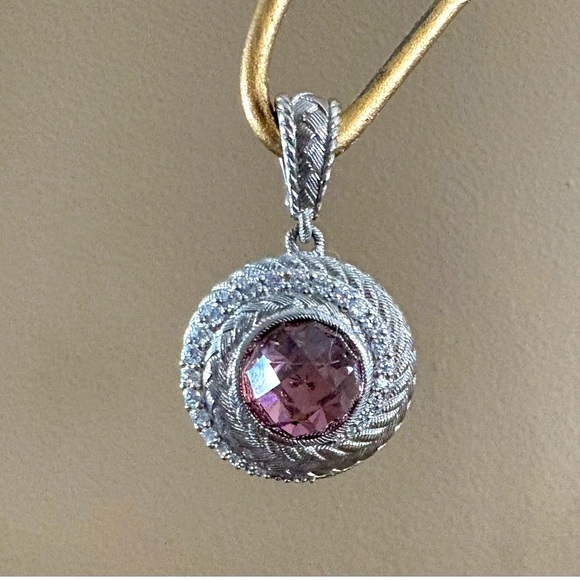 Judith Ripka, designer, 925 sterling silver pink tourmaline enhancer❣️ - Picture 2 of 6